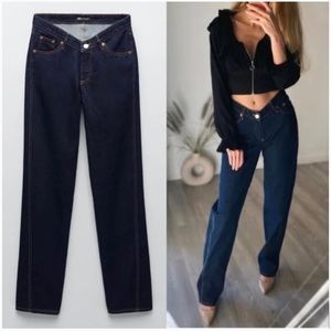 Zara v cut waist jean new with tags size US 6 dark denim wash